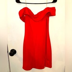 Elegant Red Off-Shoulder Dress